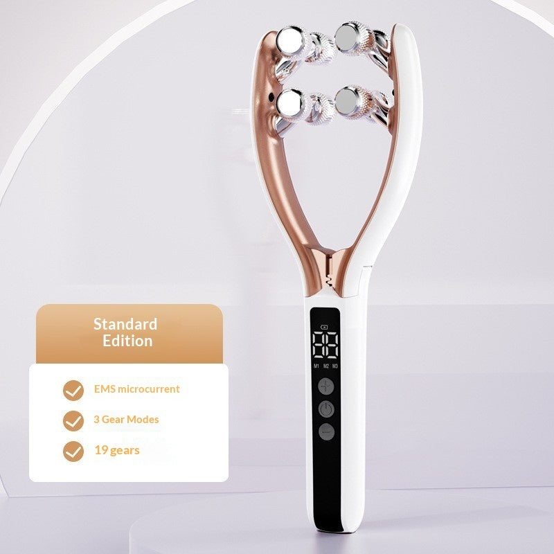BlushBerry V-Roller EMS Microcurrent Electric Smart Red And Blue Dual-Wave Roller Massager Face Slimming Instrument Ems Micro Current Lifting Tightening