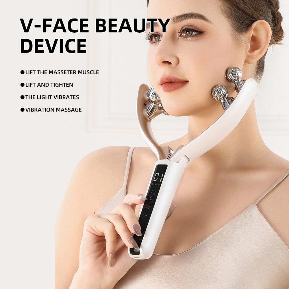 BlushBerry V-Roller EMS Microcurrent Electric Smart Red And Blue Dual-Wave Roller Massager Face Slimming Instrument Ems Micro Current Lifting Tightening